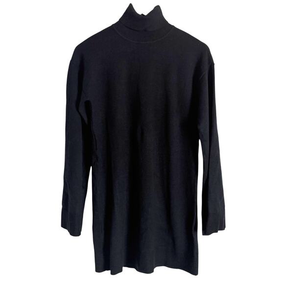 Revolve LPA Black Flare Sleeve Turtleneck Knit Mini Sweater Dress Size XS - Picture 1 of 8
